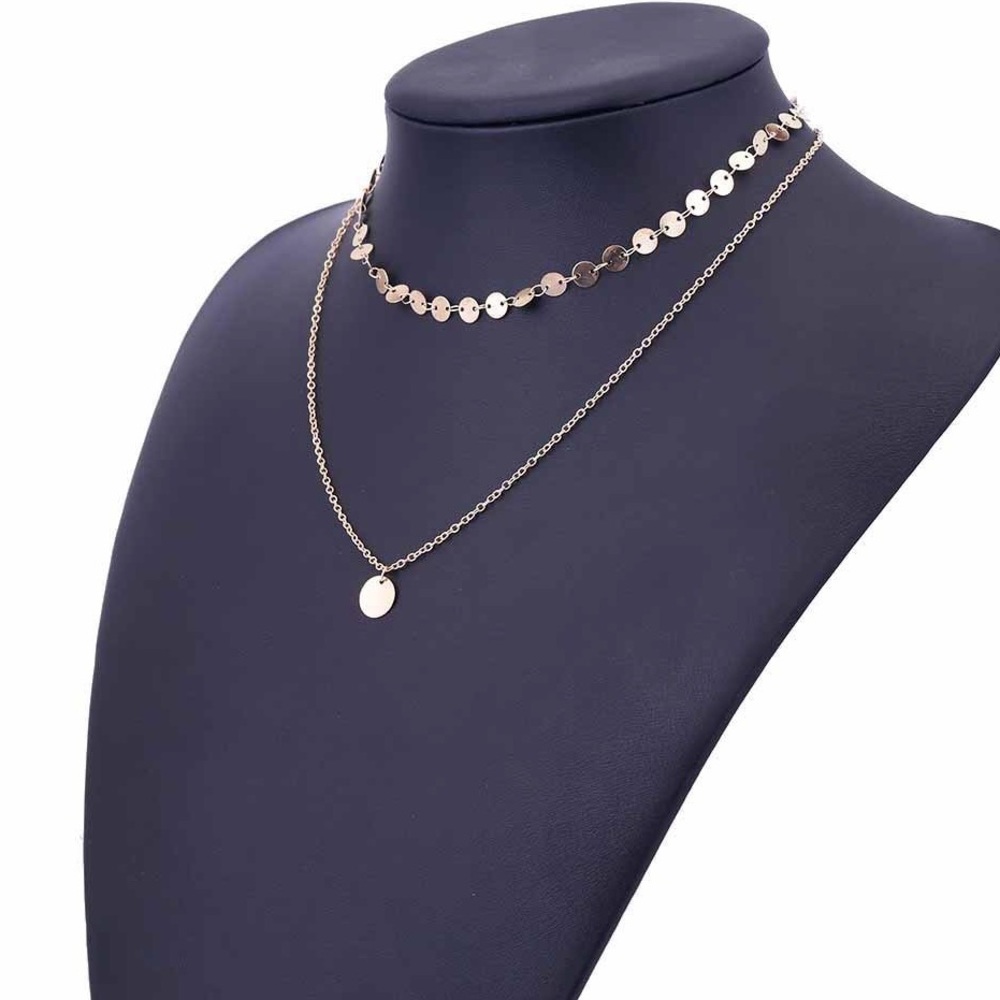 Bohemian Gold Choker Layered Link Necklace - Picture 3 of 3